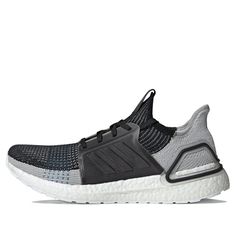 adidas UltraBoost 19 Core Black Grey Marathon Running Shoes/Sneakers Sporty Gray Lace-up Running Shoes, Gray Athletic Fit Sneakers, Durable, Gray Athletic Fit Fade-resistant Sneakers, Gray Lace-up Running Shoes For Training, Gray High-top Fade-resistant Running Shoes, Gray Fade-resistant Running Shoes For Light Sports, Functional Gray Fade-resistant Sneakers, Gray Sneakers With Air Max Cushioning For Sports, Gray High-top Running Shoes For Light Sports