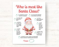 a santa clause christmas card with the words who is most like santa claus?