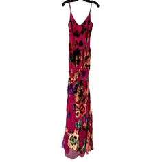 Etro Floral Print Silk Velvet Devore Maxi Dress It 44 Etro Evening Gown Pink Floral Print Embroidered Accent Sleeveless With Square Neckline Concealed Zip Closure At Back Bust: 34" Waist: 29" Hip: 32" Length: 62" Color: Pink Fabric: 74% Viscose, 26% Silk; Lining 100% Silk Clothing Size: M (It 44) Etro Dresses, Velvet Devore, Etro Dress, Gown Pink, Silk Clothing, Silk Outfit, Silk Velvet, Pink Fabric, Square Neckline