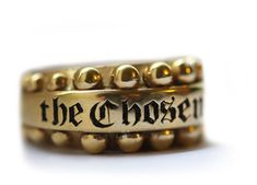 Viking jewelry, Text Personalized ring,big Statement jewelry, custom jewelry Gothic Typography, Jewelry Text, Custom Gold Jewelry, Multi Ring, Personalized Ring, Viking Jewelry, The Chosen, Personalized Rings, New Jewelry