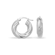 Buy LOVCIA Luxury Dazzling 14K White Gold Twisted Hoop Earrings Luxury White Hoop Earrings For Gift, Luxury White Hoop Jewelry, Cheap White Formal Hoop Earrings, Twist Hoop Earrings, Snap Back, Ring Collections, Metal Stamping, Beautiful Earrings, Vintage Gold