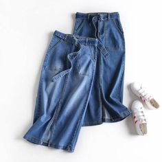 Midi Pencil Skirts, School Laboratory, Pencil Skirt Fashion, Women Work Outfits, Pencil Skirt Work, Womens Denim Skirts, Belted Skirt, Pencil Skirt Outfits, Cheap Skirts