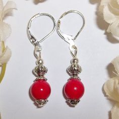 Red & Silver Beaded Earring Set Earring Earring Earring Earring Earring 4646 This Nwt Small Beaded Earring Set Was Handmade By Me - Wvluckygirl. Handcrafted With Red Glass Beads And Silver Toned Costume Jewelry Beads That Were Antiqued In Black. The Pair Dangle & Drop From 925 Sterling Silver Lever Backs For Women's Pierced Ears. Measure 1 1/2 Inches Tall & Not Quite 3/8 Inches Wide. Each Single Earring Weighs About 1.6 Grams. Lightweight! Use This Beautiful Set To Add A Little Sizzle To A Top, Red Sterling Silver Beaded Earrings, Nickel-free Red Beaded Sterling Silver Earrings, Red Sterling Silver Nickel-free Beaded Earrings, Red Beaded Sterling Silver Earrings, Red Sterling Silver Beaded Earrings Gift, Red Hypoallergenic Jewelry For Party, Red Hypoallergenic Party Jewelry, Hypoallergenic Red Jewelry For Parties, Nickel-free Red Beaded Round Earrings