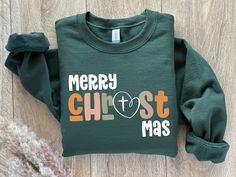 Sublimation Cricut, Come Let Us Adore Him, Christmas Service, Cross Christian, True Meaning Of Christmas, Christian Png, Christian Sweatshirt, Xmas Shirts, Religious Christmas