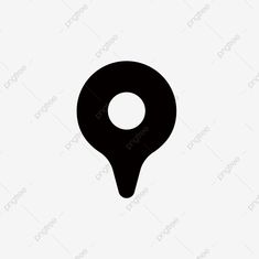 a black and white map pointer icon