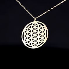 Flower of Life Meaning - Sacred Geometry. The Flower of Life is one of the basic sacred geometry shapes. ... The Flower of Life symbolizes creation and reminds us of the unity of everything: we're all built from the same blueprint Material: Solid Gold Karat: 14 K (585) Approximate weight : 2,65 gram Wholesale requests are welcome. **Please see our policies section for shipping and return information. Feel free to contact me with any questions or request Geometric Yellow Gold Jewelry As Gift, Geometric Yellow Gold Jewelry For Gifts, Geometric Yellow Gold Jewelry Gift, Geometric Yellow Gold Jewelry For Gift, Gold Sterling Silver Geometric Necklace, Flower Of Life Meaning, The Flower Of Life, Solid Gold Necklace, Flower Of Life