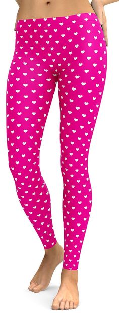 If you love pink, if you love hearts than these White Mini Hearts Pink Leggings are everything you love.; hot pink, white hearts, super soft stretchy material, handmade. These leggings will become your new favorite!
Be Happy, Be Bright, Be You with Gearbunch Trendy Pink Heart Print Bottoms, Fitted Pink Bottoms With Heart Print, Trendy Pink Bottoms With Heart Print, Cute Pink Stretch Leggings, Valentine Collection, 100 Squats, White Hearts, White Leggings, Love Hearts