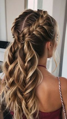 #BEAUTY, #RELATIONSHIPS #Fashion #Animals #Outfits #Winter Outfits #Animals Wedding Hairstyles For Bridesmaids Braid, Fancy French Braid, Maid Hairstyles, Dragon Braid Hairstyles, Bridesmaid Hairstyles Braid, Viking Braids, Hair Boutique, Viking Hair, Hoco Hairstyles