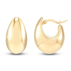 Dress to impress in these bold yet petite hoop earrings. 14K yellow gold High-polish finish Hinged backs Made in Italy Gold Teardrop Huggie Earrings Fine Jewelry, Modern Hallmarked Huggie Earrings, Formal Teardrop Huggie Earrings With Polished Finish, Small Gold-tone Polished Hoop Earrings, Small Gold-tone Hoop Earrings With Polished Finish, Formal Gold Plated Huggie Earrings With Shiny Finish, Gold Teardrop Hoop Earrings Fine Jewelry, Tarnish Resistant 14k Gold Teardrop Huggie Earrings, Formal Oval Polished Huggie Earrings