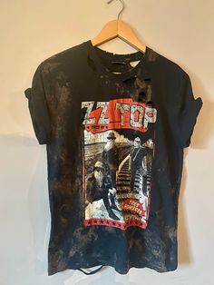 Bleached and distressed ZZTOP band shirt size medium Band Merch Washed Tops For Streetwear, Urban Style Faded Distressed T-shirt, Washed Crew Neck Top For Concert, Edgy Distressed Faded T-shirt, Edgy Faded Tops For Streetwear, Punk Style Washed Short Sleeve Tops, Band Merch Washed Top For Concerts, Acid Wash Graphic Tee For Concerts, Faded Band Merch Tops For Streetwear