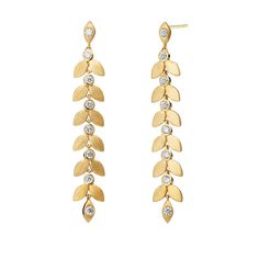 Jardin Leaf Diamond Earrings – SYNAJEWELS Find Job, Leaf Collection, Rose Gold Gifts, Yellow Gold Earrings, Quiet Luxury, Yellow Gold Earring, Job Posting, Sparkle Diamonds, Leaf Earrings