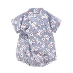 Girl's Clothing D / 18M Floral Print Bathrobe Soft Cotton Kimono Korean Colors, Japanese Yukata, Baby Kimono, Floral Print Kimono, Baby Jumpsuit, Oversize Women, Cotton Bodysuit, Print Kimonos