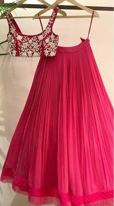 Rani Pink Net Lehenga Net Lehenga Designs Latest, Lehenga Pics, Rani Pink Lehenga, Rani Pink Saree, Pink Net Lehenga, Designed Outfits, Lehenga Latest, Lengha Blouse Designs, Pink Blouse Designs