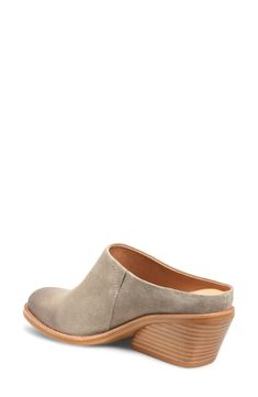 An almond toe and stacked block heel balance a luxe mule set on a cushioned footbed for comfortable wear. 2 3/4" heel Cushioned footbed with arch support Leather upper and lining/synthetic sole Imported Casual Suede Mules With Stacked Heel, Casual Low Heel Mules With Removable Insole, Spring Round Toe Mules With Arch Support, Spring Mules With Arch Support And Round Toe, Suede Mules With Stacked Block Heel, Slip-on Mules With Stacked Block Heel, Slip-on Mules With Stacked Heel And Almond Toe, Casual Mules With Low Heel And Medium Width, Casual Mules With Medium Width And Low Heel