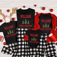 CUSTOM Matching Family Christmas Shirts Holiday Family Pajamas, Christmas Party Shirt, Funny Christmas Shirts, Monogrammed Christmas Shirt - Etsy Christmas Letter Print Loungewear Tops, Christmas Letter Print Tops For Loungewear, Christmas Cotton T-shirt For Loungewear, Pajamas Christmas Party, Family Pajamas Christmas, Christmas Monogram Shirt, Matching Family Christmas Shirts, Pajamas Christmas, Cotton Pajama Pants