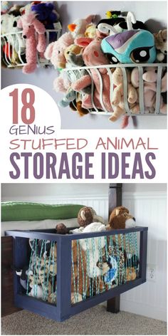 Is your child’s room overflowing with stuffed animals? It’s been a real challenge for us. Our son has outgrown most of his stuffed toys, but he isn’t ready to let go of them. He’s a sentimental kid. So, in our search for stuffed animal storage ideas, we decided to share the best tips and tricks we’ve found with you! Animal Storage Ideas, Stuffed Animal Storage Ideas, Storage Ideas For Kids, Genius Ideas, Kids Room Organization, Stuffed Animal Storage, Toy Rooms, Organization Kids, Toy Organization