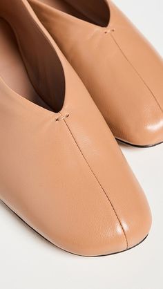 Mansur Gavriel Glove Flats | Shopbop Brown Loafers With Sculpted Heel And Round Toe, Brown Leather Loafers With Sculpted Heel, Classic Flat Heels With Rubber Sole, Leather Slip-on Heels With Sculpted Heel, Business Slip-on Court Shoes With Sculpted Heel, Business Court Shoes With Sculpted Heel Slip-on, Classic Almond Toe Court Shoes With Rubber Heel Cap, Business Court Shoes With Sculpted Heel, Classic Pointed Toe Leather Shoes With Rubber Heel Cap