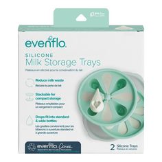 the packaging for an evenflo milk storage tray