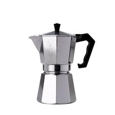 a stove top coffee maker on a white background