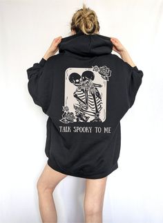 Skeleton Hoodie Skeleton Sweatshirt Halloween Hoodie Pastel Halloween Skeleton Couple Brown Hoodie Oversized Hoodie Tarot Hoodie Goth Hoodie Halloween Sweatshirt Skeleton Sweater Dancing Skeletons Tarot Sweatshirt Aesthetic Hoodie Trendy Hoodie Hoodie With Words On Back Gothic Hoodie Welcome to Lulu Pop Designs! This 'Talk Spooky To Me' skeleton tarot card hoodie will quickly become a well-loved Halloween and year round favorite! Plush, soft and warm, this hoodie is the perfect choice for any co Halloween Skull Hoodie For Streetwear, Casual Skull Hoodie For Fall, Oversized Alternative Hoodie For Fall, Oversized Alternative Style Hoodie For Fall, Halloween Skull Print Hoodie For Streetwear, Hoodie With Skull Print For Halloween Streetwear, Alternative Style Skull Print Hoodie, Oversized Trendy Halloween Hoodie, Trendy Oversized Halloween Hoodie