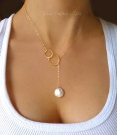 Freshwater Pearl Lariat Necklace, Y Pearl Necklace Pendant Claspless, Simple Elegant Bridal Wedding Jewelry, Bridesmaid Jewelry Gift Ring Engraving, Pearl Lariat Necklace, Pearl Lariat, Gold Lariat Necklace, Bridesmaids Gift Sets, Pearl Necklace Wedding, Bridesmaid Gifts Jewelry, Diy Tattoo, Coin Pearls