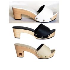 Features Upper : vegan leather (note that we have different colours of leather, genuine and vegan/faux leather. Contact us to discuss your options) Insole:   vegan leather Sole: wood Outsole: rubber heel height: 6 cm (2.36 in) -See our sizing chart and feet measurements at http://omes.co/sizes/  This shoe is 100% handmade by OMES FOOTWEAR UK.  www.omes.co Leather Open Toe Clogs With Contrasting Heel, White Leather Platform Clogs, White Leather High Heel Clogs, White Leather Clogs With Round Toe, Faux Leather Platform Clogs With Closed Toe, Platform Clogs With Faux Leather And Closed Toe, Faux Leather Closed Toe Platform Clogs, White Leather Mules With Wooden Heel, White Leather Clogs With Stacked Heel