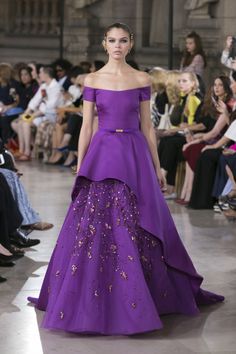 Georges Hobeika - Fall-Winter 2016-17 Haute Couture Collection | Designer Clothing Purple Gowns, Georges Hobeika, Fashion Gowns, Gorgeous Gowns, Purple Fashion, Fall 2016, Couture Collection, Beautiful Gowns