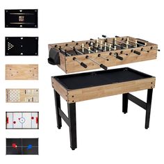 an image of a foosball table set up with different pieces to play games