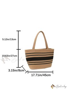 Bird in Bag - Oversized Patterned Straw Bag for Vacation Bag Bag, Bird In Bag, Color Khaki, Straw Bag, Straw, Composition, Pattern, Color