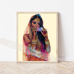 Popsicle PRincess Desi Art, Indian Gifts, Indian Art, Desi Girl Enjoying Popsicle, South Asian Art, Vibrant Art, Summer Art, Pop Art, Boho Wall Art This beautiful artwork features a desi girl enjoying a popsicle, her skin covered in intricate patterns. Blending Desi Art, Indian Art, and South Asian Art, this piece captures the vibrant and joyful essence of summer. The bold colours and detailed designs embody the essence of Vibrant Art, Pop Art, and Boho Wall Art. Perfect as an Indian gift or for Indian Pop Art, Popsicle Art, Desi Art, Boho Wand, Rich Decor, South Asian Art, Art Indian, Indian Gifts, Desi Girl