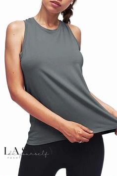 Lasaky - Performance-Enhancing Racerback Tank Top for Yoga and Workouts Solid T-back Tank Top For Sports, T-back Tank Top For Sports, Solid Color Racerback Tank Top For Training, Solid Racerback Tank Top For Training, Racerback Tank Top For Training, Solid Racerback Tank Top For Sports, Moisture-wicking T-back Tank Top For Gym, Gray Racerback Activewear For Yoga, Yoga Tank Top T-back