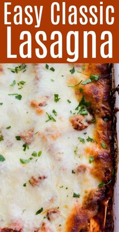 an easy lasagna casserole with meat and cheese