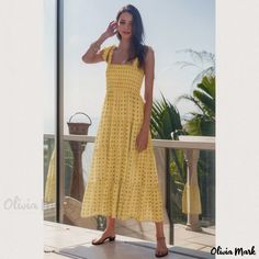 Olivia Mark - Sleeveless Floral Print Maxi Camisole Dress Camisole Dress, Floral Print Maxi, Lemon Yellow, Printed Maxi, Olivia Mark, A Line Skirts, Floral Print, Floral Prints, Yellow