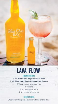 a menu for a blue chair bar with drinks