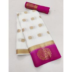 White colored jacquard border saree is made of soft silk fabric which is highlighted with beautiful jacquard border work as shown. Comes along unstitched soft silk blouse piece which you can customise as per your design/style. Occasion - You can wear this saree for festive, outings, social meets and other homely events. Style it up - Look glamorous in this traditional saree by (SILK SHOW) Pair this saree with Ethnic Gold Jewellery, beautiful clutch to complete the look!! Note:- The actual product may differ slightly in color and design from the one illustrated in the images when compared with computer or mobile screen. White Art Silk Saree With Printed Border, White Blouse Piece With Printed Border, White Tussar Silk Traditional Wear With Embroidered Border, White Banarasi Silk Dupatta With Border, White Traditional Wear With Embroidered Border In Tissue Silk, White Art Silk Dupatta With Border, Traditional White Blouse Piece With Printed Border, White Art Silk Traditional Wear With Printed Border, White Embroidered Border Traditional Tissue Silk Wear