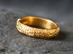 Gold Tribal Ring Gold Vermeil: 18k Gold over Solid 925 Sterling Silver ☞ made to last.Matching Earrings & Pendant - please ask meDetails:• Gold Boho Ring• Dimensions: Band width 4mm, thickness 2mm• 18k Gold Vermeil SKU 1791 Bohemian Gold Filigree Ring For Wedding, Gold Bohemian Filigree Wedding Ring, Bohemian Gold Filigree Wedding Ring, Traditional Gold Engraved Ring With Decorative Band, Bohemian Gold Rings With Intricate Design, Bohemian Gold Stackable Rings For Wedding, Handmade Toe Ring In Temple Jewelry Style, Traditional Rings With Decorative Band, Handmade Temple Jewelry Toe Ring