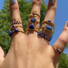 Blue Rings With Lapis Gemstone,wire Wrapped Rings ,handmade Ring,unique Gife for Women - Etsy China Wrapped Rings, Rings Handmade, Lapis Ring, Lapis Lazuli Ring, Inner Goddess, Contemporary Chic, Wire Wrapped Rings, Ancient Symbols, Ring Unique