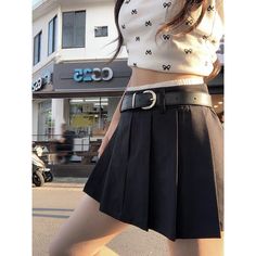 Lasaky - Color-Block Elastic Waist Pleated Midi Skirt for Casual Wear Athletic Skirt, Uniform Fashion, Pleated Midi Skirt, Types Of Skirts, Olivia Mark, Wearing Black, Dance Wear, Chiffon Tops, Pleated Skirt