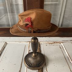 Vintage 1970's Hat With Feathers  Corduroy  Nice clean vintage shape 100% Cotton  Medium Size 6 3/4  Made in USA Vintage Fedora With Curved Brim For Fall, Winter Retro Adjustable Fedora, Vintage Fitted Fedora For Fall, Vintage Flat Bill Felt Hat For Winter, Vintage Brimmed Fedora For Fall, Fitted Vintage Fedora For Fall, Retro Fedora Hat For Fall, Vintage Flat Brim Felt Hat For Fall, Retro Short Brim Hats For Fall