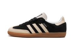 adidas Samba WMNS "Core Black / Wonder White" - Stadium Goods Cream Sambas Outfit, Adidas Shoes Samba, Adidas Samba Black, Stripes Branding, Cream Design, Adidas Samba Og, Shoe Wishlist, Samba Og, Shoe Inspo