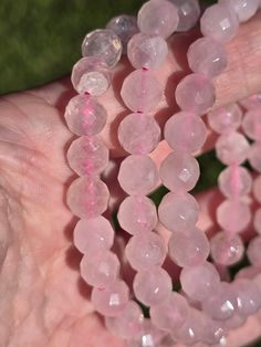 Faceted Rose Quartz 8mm bracelet Stone of love and compassion, wondering energy for everyday wear. Lovely sparkle as the light reflects off the facets. Price is for 1 bracelet, randomly selected Rose Quartz Round Crystal Bracelet For Meditation, Round Rose Quartz Crystal Bracelet For Relaxation, Rose Quartz Crystal Bracelet For Meditation, Spiritual Rose Quartz Crystal Bracelet, Spiritual Healing Stretch Bracelet With Faceted Beads, Spiritual Faceted Round Beads Stretch Bracelet, Spiritual Faceted Beaded Bracelets, Spiritual Stretch Bracelet With Faceted Round Beads, Spiritual Rose Quartz Bracelet With 8mm Beads