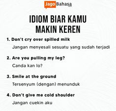 an advertisement with the words idom biar kamu makin keren