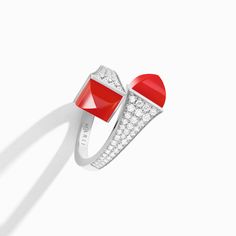 Cleo Diamond Ring Marli New York White Red Agate 5 Gold Diamond Ring, White Gold Diamond Rings, Ring Crafts, Red Agate, Gold Diamond Rings, Precious Gemstones, White Ring, White Rose, Brilliant Cut Diamond