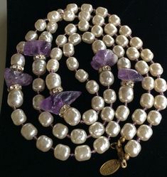 Lovely Vintage Miriam Haskell Necklace & Earrings SetBaroque | Etsy Vintage Baroque Jewelry For Formal Occasions, Elegant Evening Amethyst Jewelry, Elegant Baroque Jewelry With 17 Jewels, Antique Beaded Jewelry For Formal Occasions, Elegant High Luster Purple Jewelry, Elegant Purple High Luster Jewelry, Elegant Purple Evening Jewelry, Elegant Purple Jewelry For Evening, Vintage White High Luster Jewelry