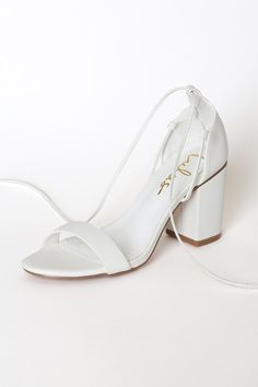 Cute White Heels - Lace-Up Heels - Vegan Leather Heels - Lulus Cute White Heels, Women Heel Boots, Shop Heels, Single Sole Heels, White High Heels, Black Platform Heels, Heels For Women, White Heels, Gold Heels