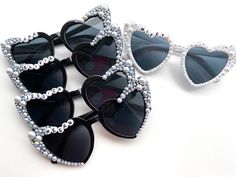 This listing is for 1 pair of glasses, however you can order multiple pairs for a bridal party.  Every bride should feel special for their big day!These personalized sunglasses are great for a weeding, bridal party, bacherlorette party or just a girls weekend. These sunglasses are unique, stylish and just the perfect gift! The heart-shaped design makes them so cute and trendy.  If you would like them customized just message me.  Possible options you might like: wifey, bride, bride to be, MRS  Fu Fun Customizable Sunglasses For Party, Customizable Fun Sunglasses For Parties, Trendy Personalized Party Sunglasses, Fun Personalized Sunglasses For Party, Elegant Summer Wedding Sunglasses, Bridal Shower Disco, Sunglasses Bachelorette Party, Sunglasses Bride, Sunglasses Bachelorette