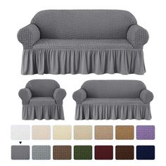 the furniture covers for sofas and loveseats are available in multiple colors, including gray