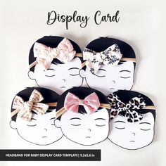 Headband Display Card, Headband Display, Birthday Giveaways, Card Templates Printable, Headband Size, Baby Birthday Party, Baby Headband, Display Cards, Baby Birthday