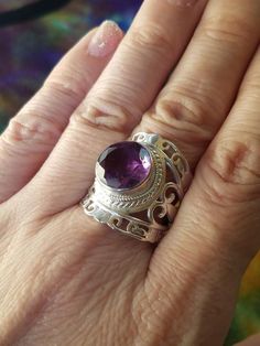 Check out this item in my Etsy shop https://www.etsy.com/listing/690632369/amethyst-sterling-silver-ring-size-85 Rings With Amethyst, Smokey Topaz Ring, Rings For Women Wedding, Silver Smithing, Pearl Rings Vintage, Handcrafted Beaded Jewelry, Women Wedding Ring, Shop Inspiration, Shiny Rings