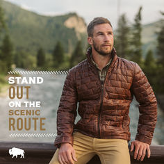 Bridge the divide between picturesque and purpose with Buffalo Jackson’s best-selling Leather Down Jacket Collection. Hand-stitched from full-grain leather. Filled with genuine down. Light enough for everyday wear. Stylish enough for year-round appeal. Waxed Canvas Jacket, Dark Brown Leather Jacket, Light Down Jacket, Leather Puffer, Rugged Leather, Mahogany Brown, Light Down, Leather Camera Bag